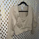 Aerie OFFLINE By Seamless Cable Square Neck long sleeve T-Shirt crop top OAT bei Photo 3