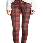 R13  NWT Red Plaid Kate Skinny Pants Size 25 Photo 0