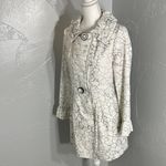Chic White Patterned Pea Coat Photo 4