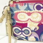 Coach  Poppy Colorful Wristlet Wallet Signature Gold Trim Multi Color Photo 1