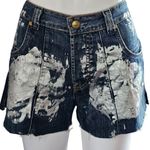 Urban Outfitters  Rag Union x Lee Metallic Paint Splatter Denim Shorts Size 32 Photo 1