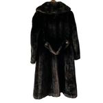 Vintage 60s/70s Tissavel France Faux Fur Long peacoat overcoat size S Brown Photo 1