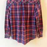 J.Crew  Lightweight Homespun Button Down Shirt in boy fit Size Small Blue Red Photo 6