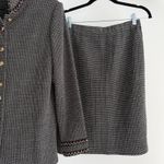 St. John Skirt Jacket Suit 4 and 6 Brown Textured Knit Career Elegant Military Photo 5