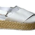 Vince Sandals Women 10M White Leather Jesson Espadrille Jute Wedge Casual Summer Photo 0