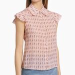 Alice + Olivia NWT- Martel Ice Cream-Print Silk Blouse size L Photo 3