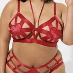Torrid  Curve Womens Plus 4 4X Red Strappy Lace Satin Bralette Heart Romantic NEW Photo 8