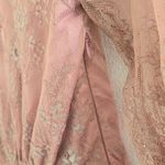 Lovers + Friends "Abigail" Lace Long Sleeve Mini Dress Metallic Rose Size Small Photo 12