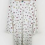 Modcloth Women's White with Ladybug Print A-Line Mini Dress Size L Bell Sleeve Photo 0
