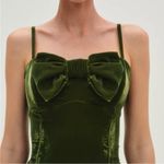 For Love & Lemons  Martini Olive Green Velvet Drip Waist Bow Mini Dress NEW XL Photo 2