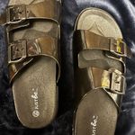 Just Be New!  black two-strap buckle sandals Photo 0