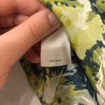 Halogen  Green Floral Sleeveless Silk Blouse Womens SP Fall Fairy Core Tank Top Photo 5