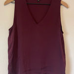 Quince  Silk Tank Womens Medium Burgundy Red Sleeveless V-neck Shell Office Work Photo 0