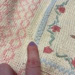 Vtg Eagle’s Eye Sweater Collared Cottagecore Granny Floral Size Large Pink Photo 4