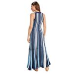 Anthropologie MAEVE Lisanne Stripe Tiered Knit Sweater Maxi Slip Lined Dress L Photo 1