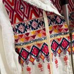 Johnny Was NWOT Linen Embroidered White Hoodie Top Zip Up Jacket Bohemian Size S Photo 5