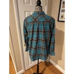 Lands' End Womens Sz XL Green Brown Flannel Shirt Cozy Warm Gorpcore Outdoor Photo 1