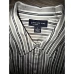 Jones New York  Shirt Womens Extra Large Gray Black Striped Button Up Signature Photo 2