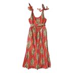 NWT Cella & Flo Midi Dress Womens Medium Pink Orange Indian Tiger Block Print‎ Photo 5