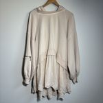 Free People Sweet Street Hoodie Ivory Women Ruffle Puff Sleeve Eyelet Lagenlook Photo 1