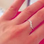 Boutique Sparkling Moissanite‎ Diamond Ring | 14k White Gold Plated Sterling Silver Photo 14