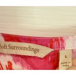 Soft Surroundings Embroidered Tunic Dress Pink White Ikat Print L Photo 3