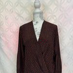 Diane Von Furstenberg Diane‎ Von Furstenberg Dot Print Silk Drape Front Blouse Size 10 Photo 9