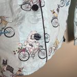 P.J. Salvage  Pajama Top 100 Cotton Dog Bicycle novelty print M blue preppy  Blue Photo 4