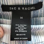 Zac & Rachel Women's Size 14 Blue & White Striped Stretch Comfort Pull Photo 3