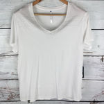 Kuhl Women's Arabella V Neck T Shirt New With Tags Large White Short Sleeve Photo 0