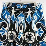 ZARA Blue Black White Graphic Floral Wide Leg Trousers Women’s XL High Rise Photo 3