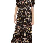 FRNCH  The Amaria Floral Dress in Black Floral size Small Short Puff Sleeves NWT Photo 0