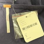 Free People  Navy Veronica V Neck Buttons Top 1/2 Puff Sleeves NWT Small Peplum Photo 7