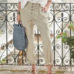 Sundance Quinn Bohemian Linen Blend Slouchy Pants Button Fly Size 12 Petite Photo 3