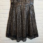 Tadashi Shoji Roberta Dress Black Nude Leathertte faux leather runway size 6 Photo 10