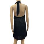 Speechless  Black Halter Tie Neck Ruffle Overlay Front Dress Womens Medium Photo 5