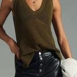 Anthropologie Olive Mesh Knit Top Photo 0