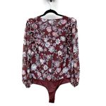 ASTR The Label Odette Cinnamon Brown Floral Bodysuit Large Photo 3