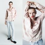 ZARA Nwt  women Tie Dye cotton Button Down Long-Sleeve Shirt M Photo 2