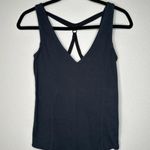 Free People  Womens Black Stretch Jersey Strappy Back Fitted V-Neck Tank Top XS Photo 0