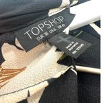 Topshop  Black Floral Orchid Midi Dress High Neck Draped Size 6 Photo 5