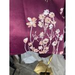 Ett:Twa by Anthropologie Burgundy Floral Satin Open Front Blazer Jacket Womens M Purple Size M Photo 3