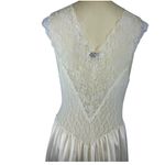 American Vintage 70's Cira white lace sleeveless sexy nightgown size small Photo 8