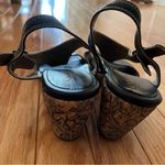 Anyi Lu Lolita Black Leather Buckled Low Wedge Sandal Shoe Photo 1