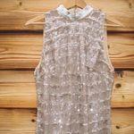 Mac Duggal  Sequin High Neck Sleeveless Column Gown Dress 10907 Taupe 2 Photo 8