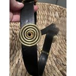 vintage accessocraft nyc Gold Medallion Belt 70's Vintage Glove Leather 32 1/4" Photo 3