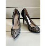 Glint Nordstrom Janessa Elegant Satin Black Lace Pump Heels Stilettos 7.5 Photo 1