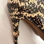 Coach Remi Snakeskin Natural Tan and Black High Heel Ankle Boots Booties Size 9 Photo 7