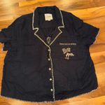 Lucky Brand Palm Tree Beach Embroidered sleep lounge Top Women's XL vacation Photo 0