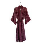 Victoria's Secret Vintage Floral Velvet Burnout Maroon Kimono Robe M/L Feminine Photo 1